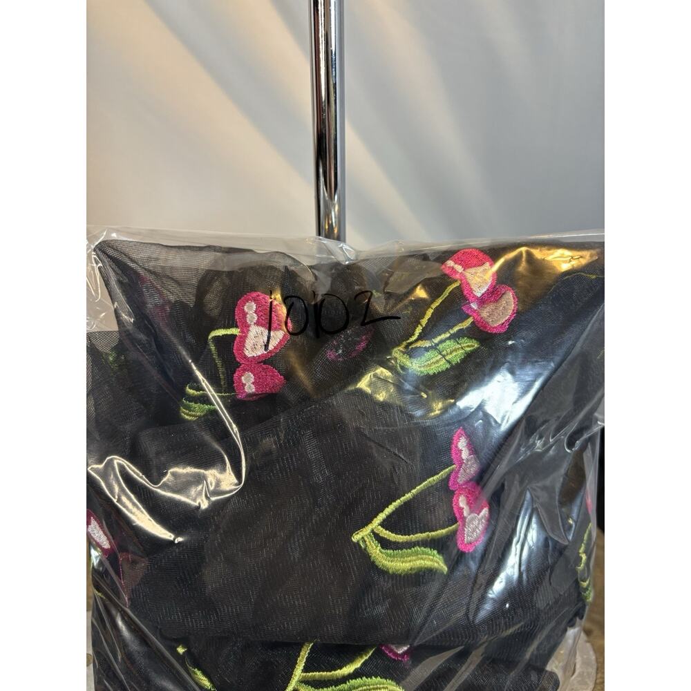 Buddy Love Clementine Elastic Waist Mini Dress Cherries Black Size XL Whimsigoth - Picture 12 of 12